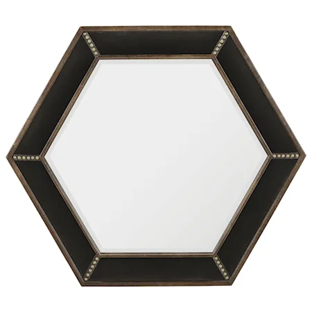 Steeplecase Mirror with Velvet Upholstery